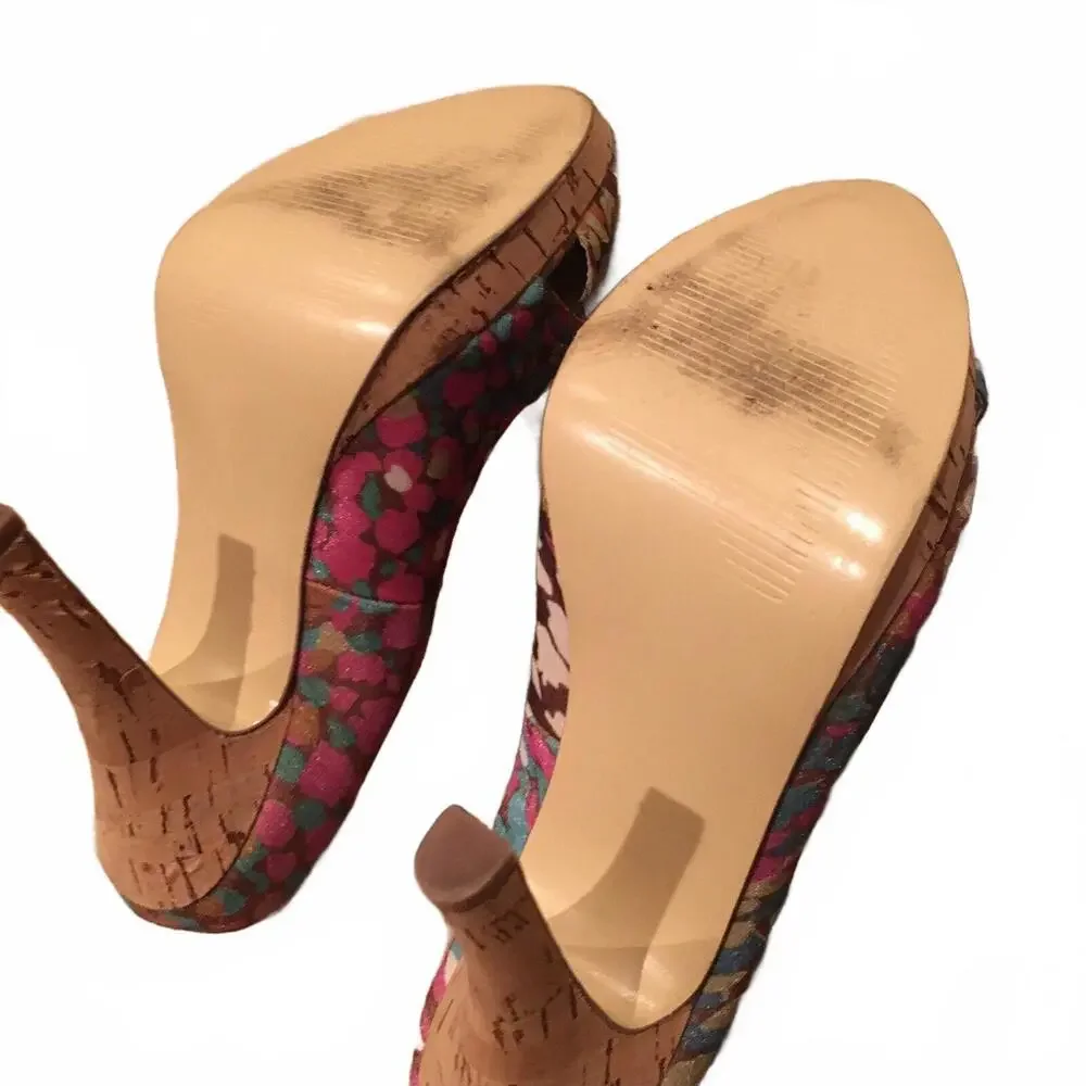 😎🩷Steve Madden Size 6 M Destin High Heels Open Toe Platform Shoes Heels